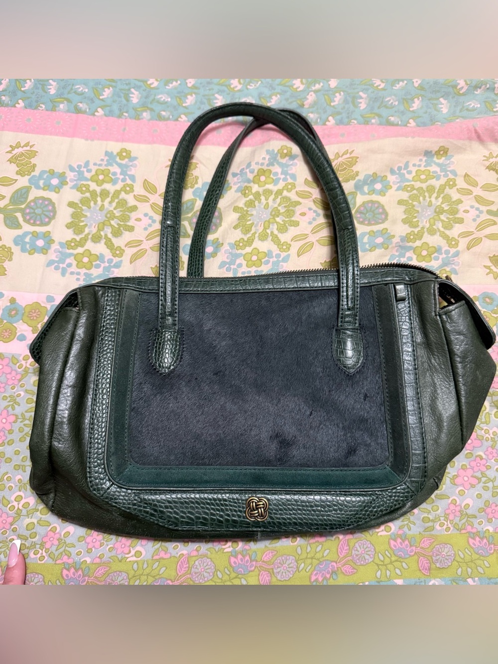 Elliott Lucca Lisbon Green Leather Handbag